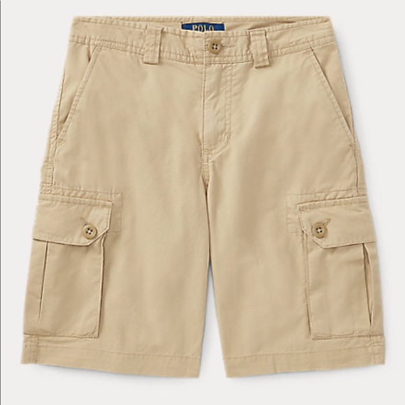 Ralph Lauren Polo Cotton Chino Cargo Shorts Uniform Khaki - Picture 1 of 5